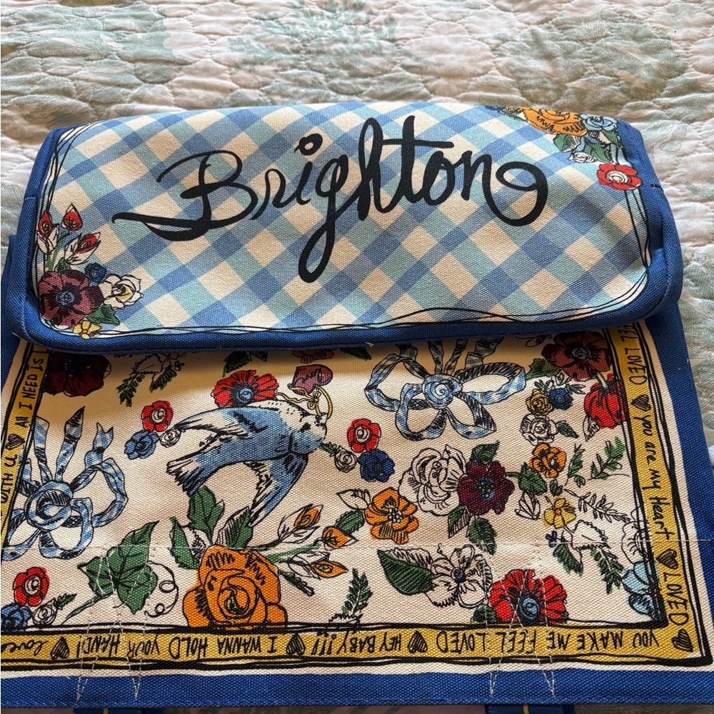 Brighton "NEW"   Large Blue and Cream Love Bird Tote - Picture 3 of 6